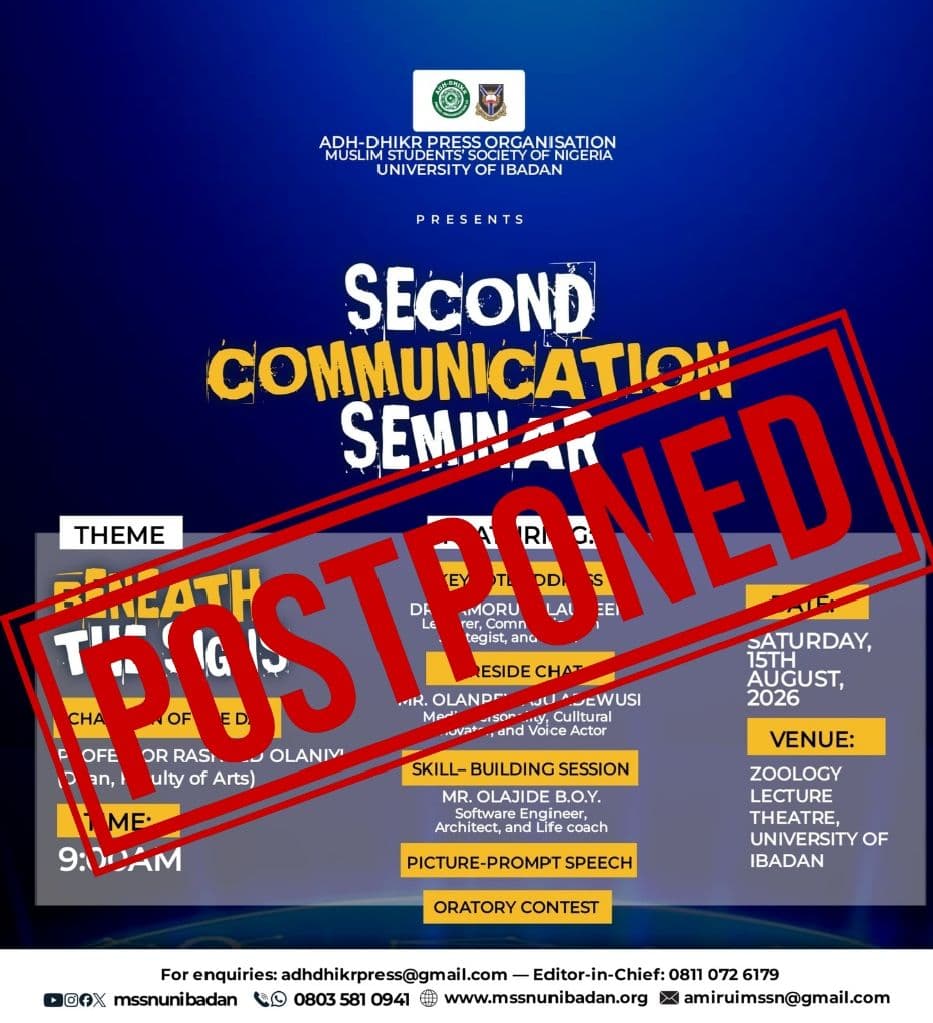 Second Communication Seminar: Preparations Complete, Programme Postponed