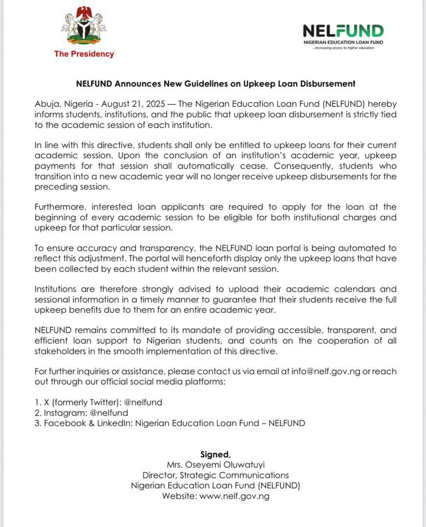 NELFUND Introduces New Procedures for Loan Disbursement